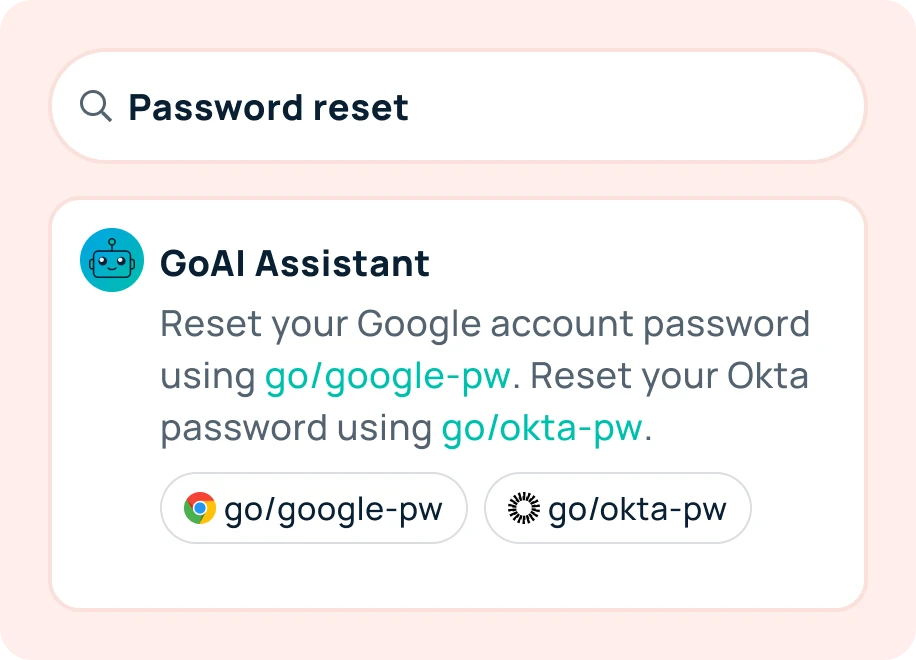 GoLinks generative AI work resource recommendations.