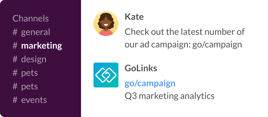 GoLinks integration with Slack