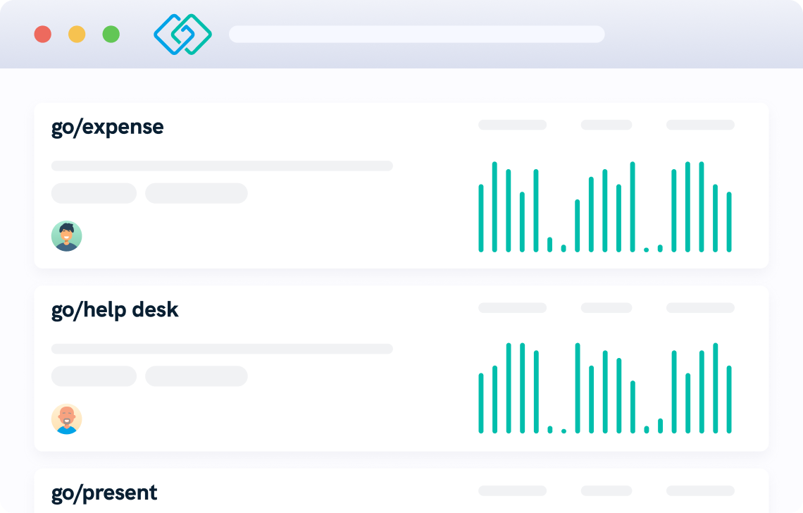 Golinks shown in dashboard